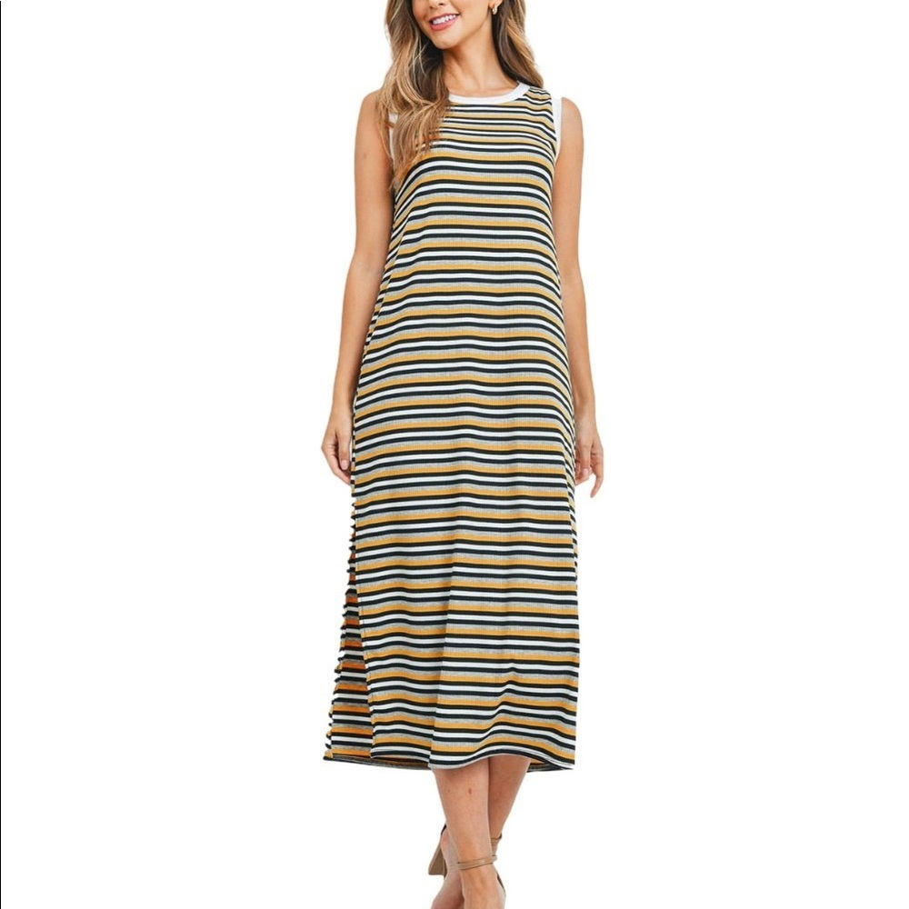 Mustard & Black Tank Maxi Dress